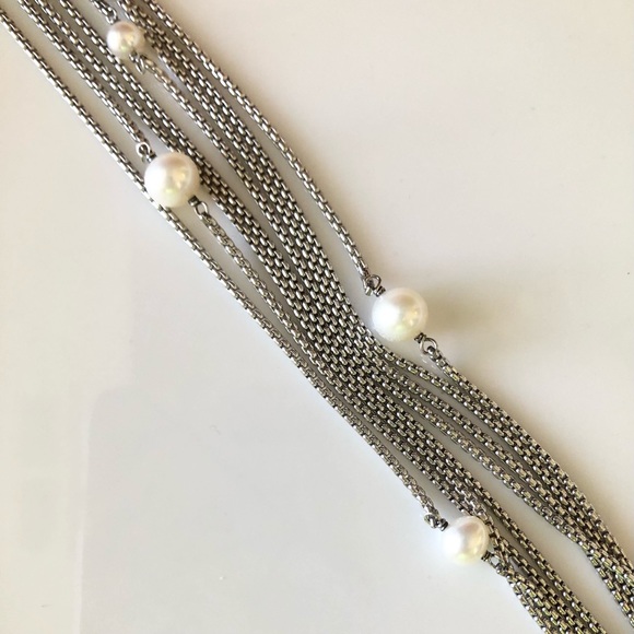 David Yurman Four Row Chain Necklace with Pearls - Picture 16 of 16